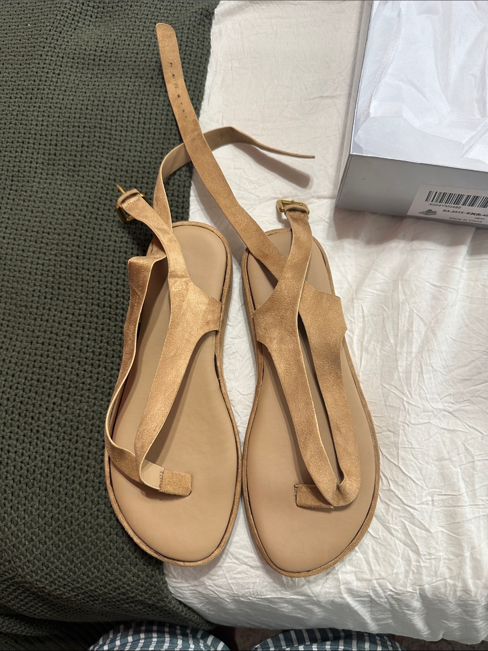 Ankle wrap thong sandals